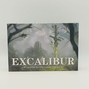 2025 Chad Excalibur 1 Oz Silver Sword Coin With Green Crystal Blade 0895/1,000